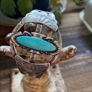 Authentic Turquoise Silver Cuff Bracelet, vintage